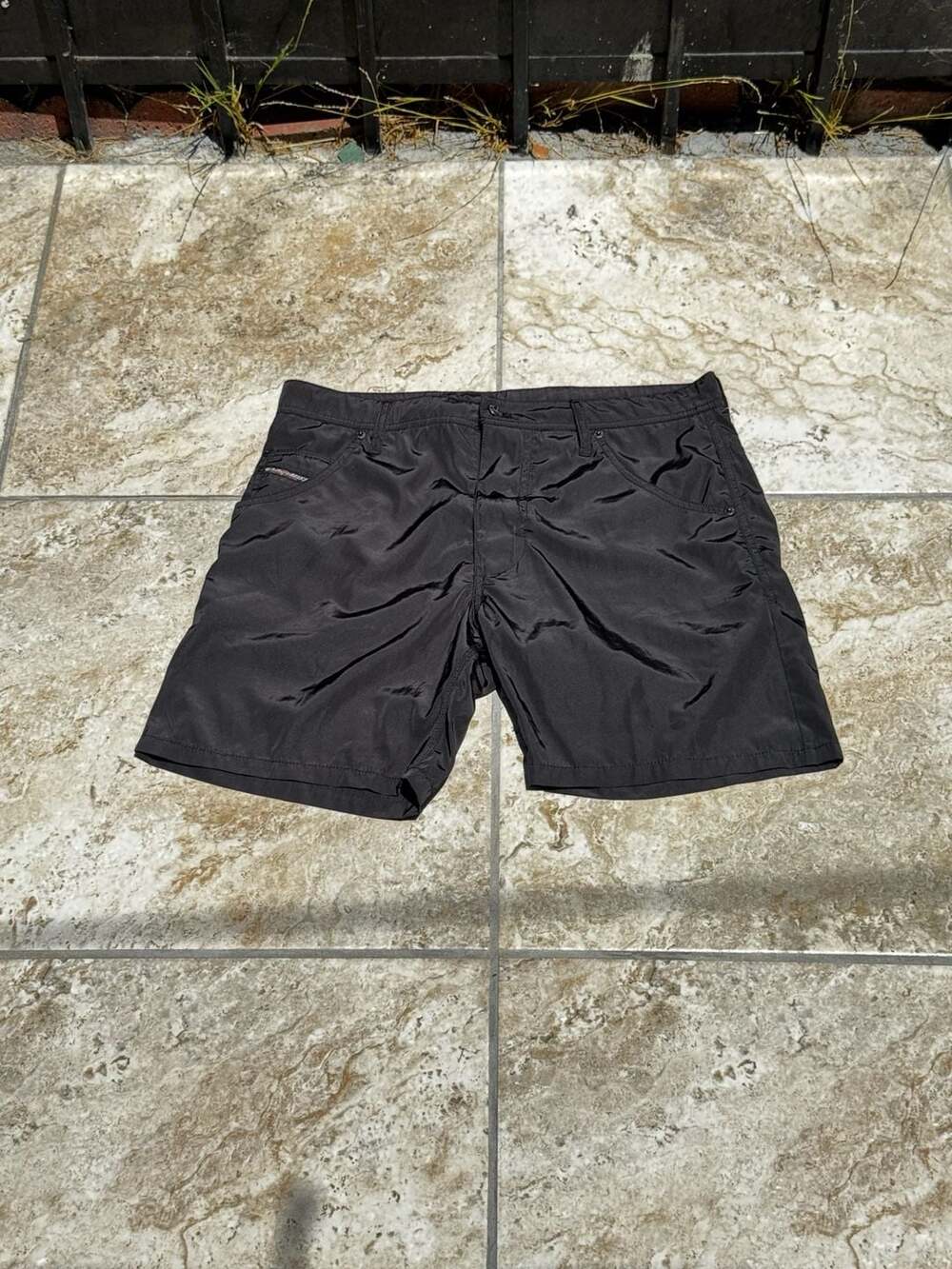 Diesel Industry Black Polyester Beachwear Swim Shorts